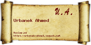 Urbanek Ahmed névjegykártya